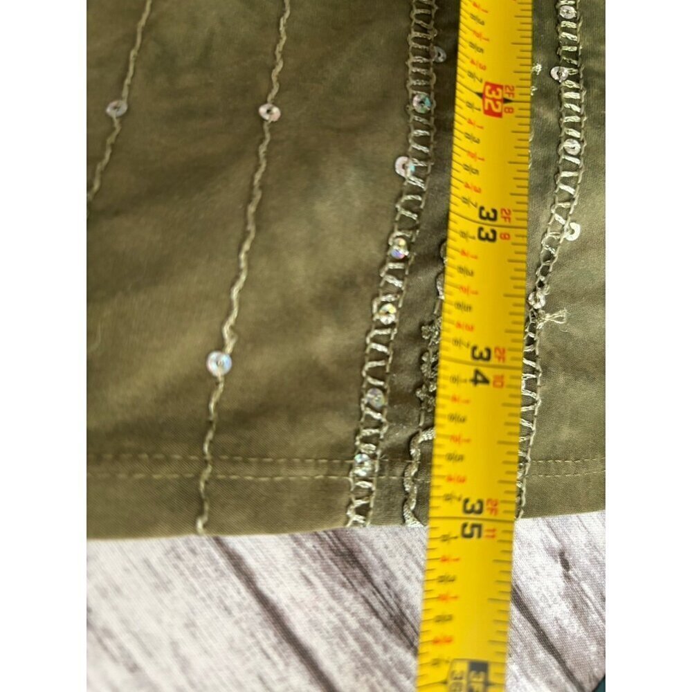 Sami & Jo Plus Green Midi Fit and flare dress Short Sleeve Sequins Fairy Large - Picture 13 of 15